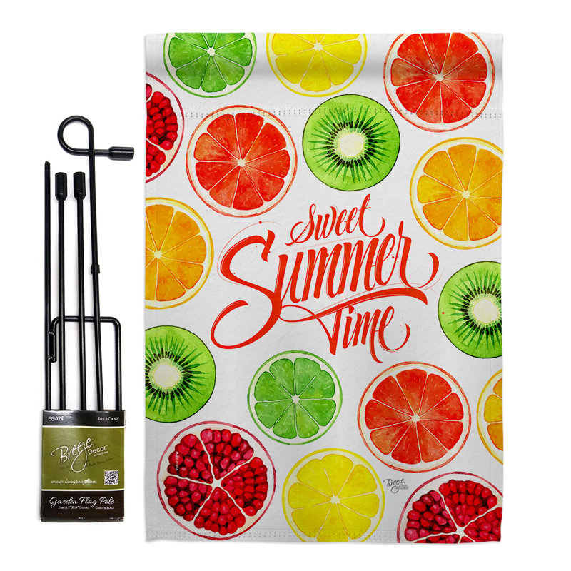 Drapeau de jardin en polyester à 2 côtés Too Sweet Summer 3 x 18,5 pouces
