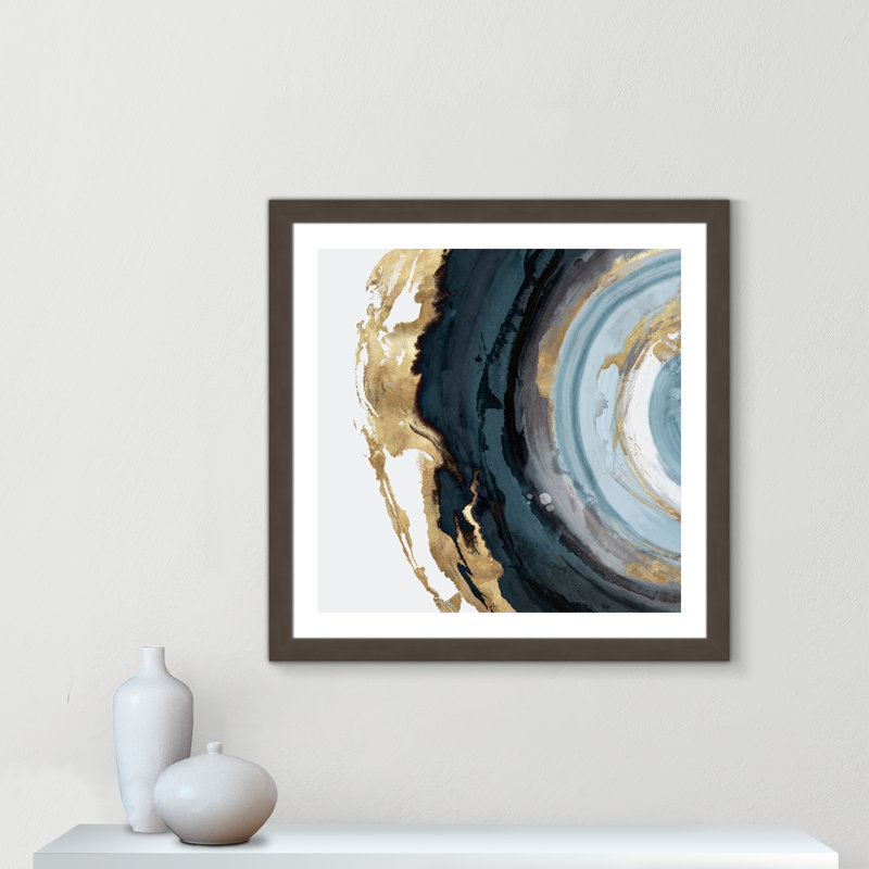 Geo Circle " Geo Circle ", 33.5" H x 33.5" W x 1.25" D, Brushed Gunmetal Framed
