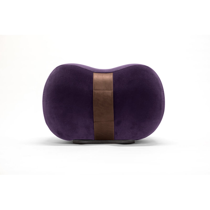 Repose-pieds standard en velours de 22 po Milo, Violet / velours crème brûlée