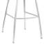 Tabouret de bar 30 po en similicuir blanc et acier inoxydable brossé