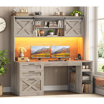 Bureau d'ordinateur avec tiroirs 55,1 "Farmhouse