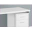 Bureaux: bureau d'ordinateur contemporain de 48 po avec tiroirs de rangement, structure en métal stratifié blanc et gris, configuration réversible | Blanc | Panneau de particules-949895297