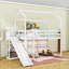 Lit mezzanine simple Amrina avec glissoire et tablettes de rangement-314850967