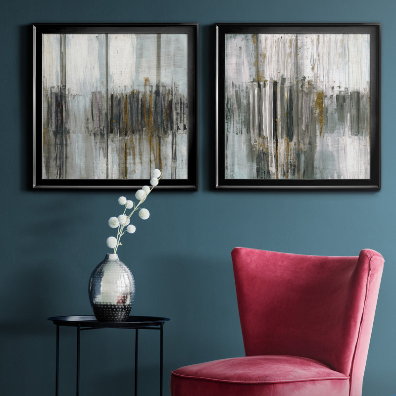 «Saturnia Spring I», ensemble de 2 peintures sur toile encadrées, Noir, H 34,5 po x l 69 po x P 1,5 po