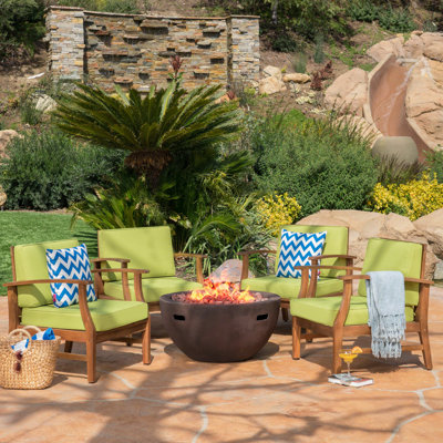 Oxendine 4 - Person Patio Conversation Set with Cushions