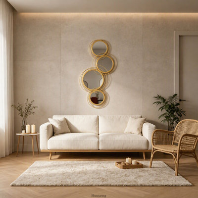 Modern Overlapping Multi-Circle Artistic Wall Mirror