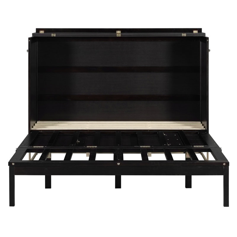 Lit escamotable avec portes en bois, Espresso