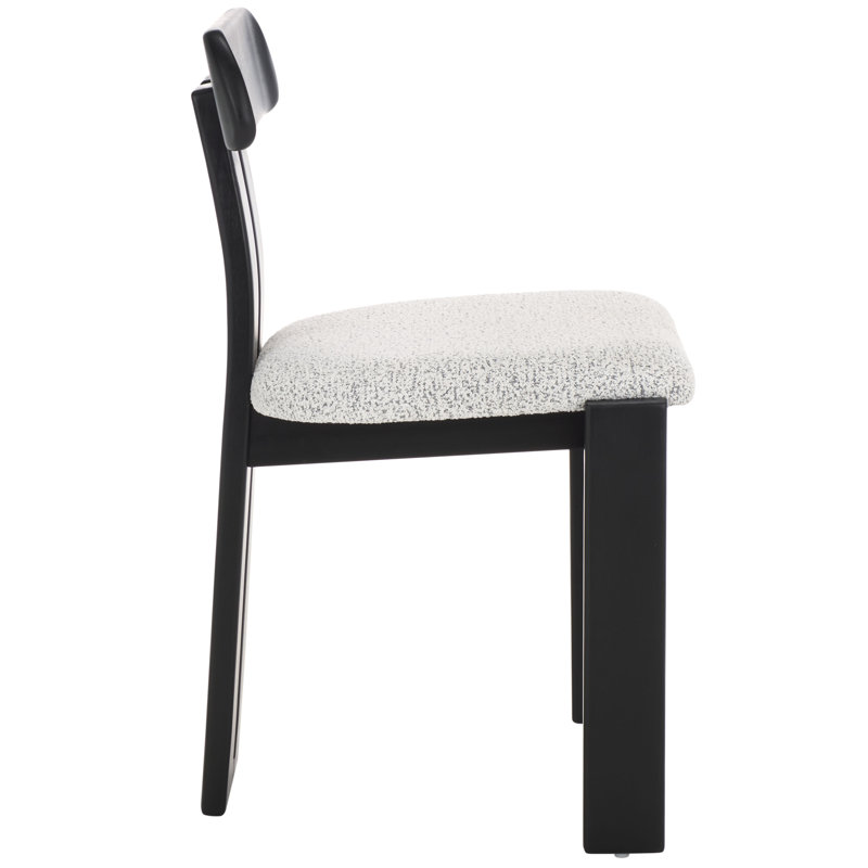 Cayde Boucle Seat Dining Chair, White/Black