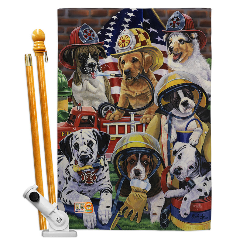 Double Sided 40'' H x 28'' W Polyester Flag Set