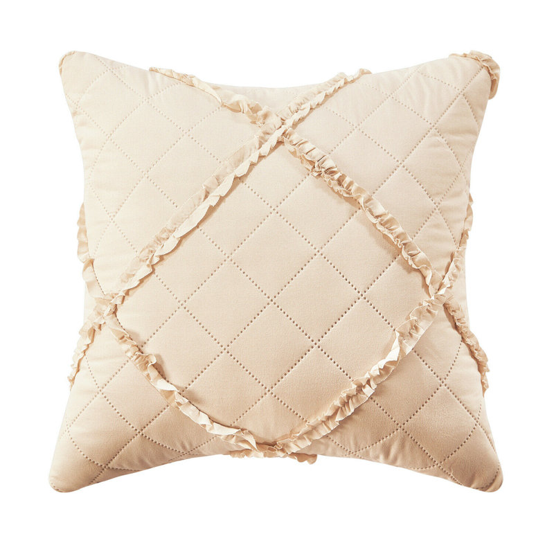 Ruthanne Indoor / Outdoor Square Throw Pillow Cover, Beige