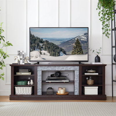 Meuble télé de 70,12 pouces de large avec rangement spacieux et gestion des câbles, parfait pour le divertissement à domicile et l'organisation
