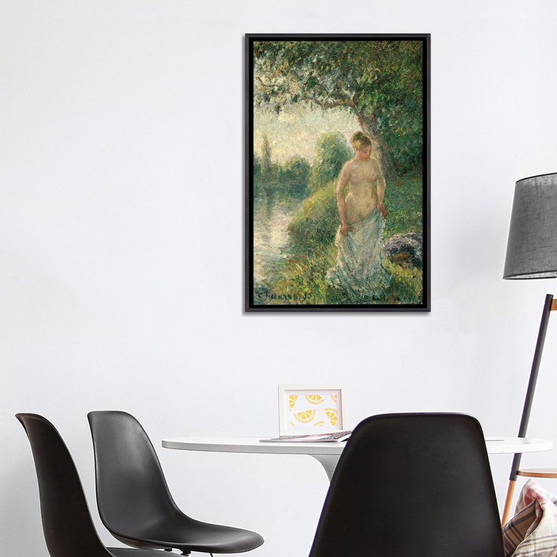 The Bather - CPI98, Noir patiné, H 40 po x l 26 po, Impression sur toile flottante sans passe-partout