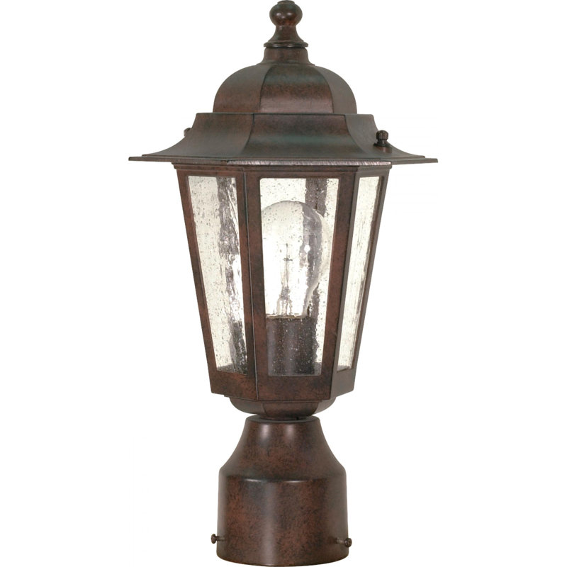 Tête de lanterne 1 lumière H 14,25 po Mayer, Bronze vieilli
