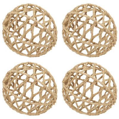 Tangled Charm Raffia Orb (Set of 4)