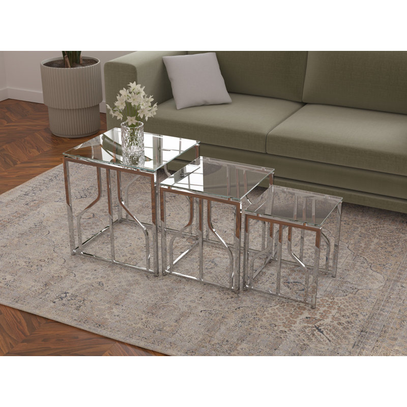 Danaria Glass Top Nesting Tables