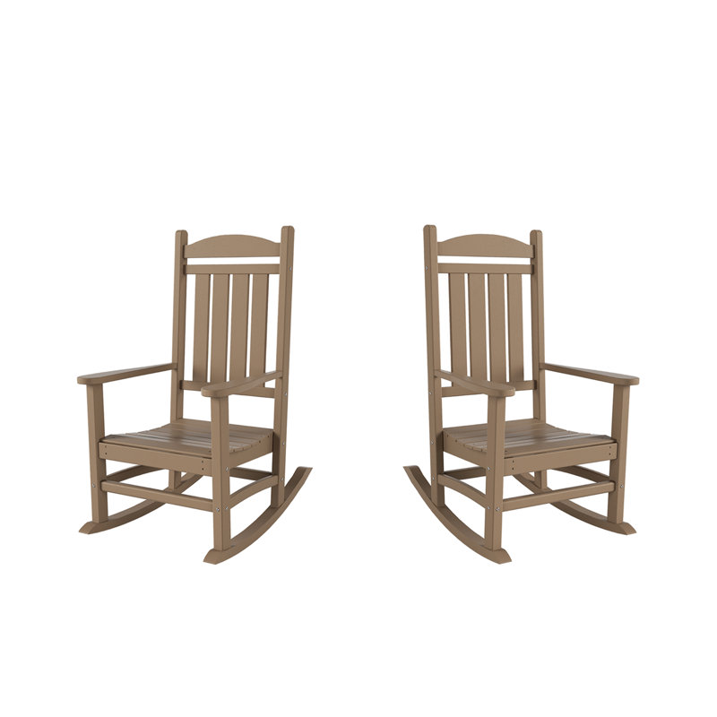 Chaise berçante d'extérieur en plastique Laguna, Bois patiné