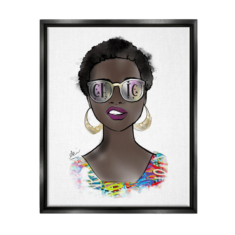 Art chic, audacieux, giclée par Alison Petrie, Cadre flottant noir de jais, H 21 po x l 17 po x P 1,7 po