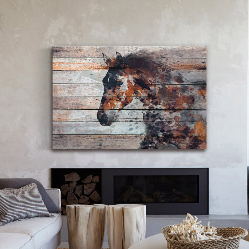 « Fire Horse » d'Irena Orlov - impression sur toile, H 12 po x l 18 po, Toile tendue, Sans cadre