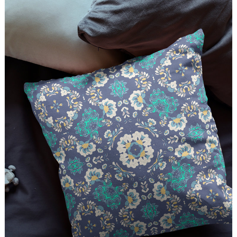  Housse de coussin et insert Love and Liberty, 26 po x 26 po, Bleu/blanc