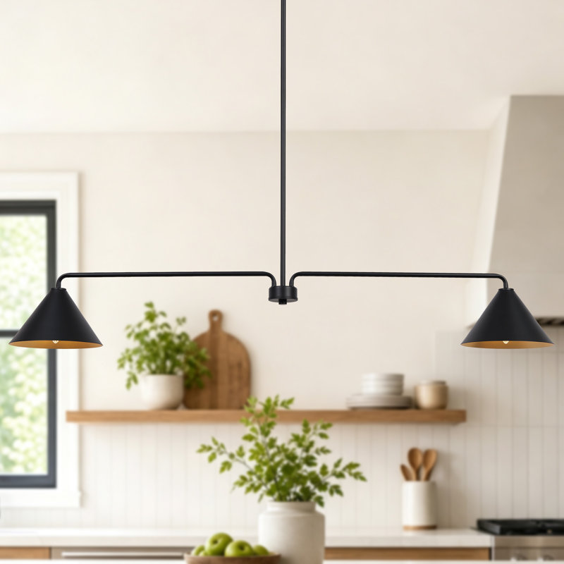 Luminaire suspendu 2 lumières Talvi, Noir