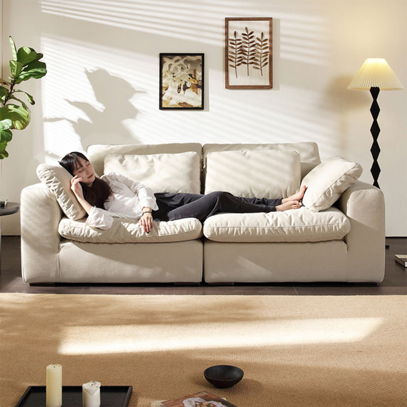 White Polyester Modular Sofa cushion Loveseat
