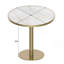 Table bistro ronde de 31,5 pouces avec plateau en faux marbre et plateau en métal robuste, facile à assembler, diamètre de la structure en métal robuste