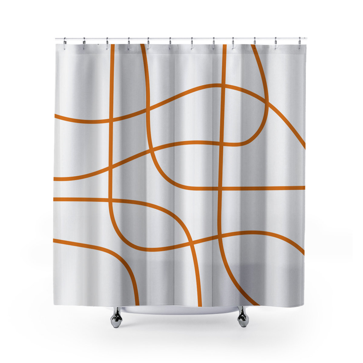 Coco Polyester Shower Curtain, Orange