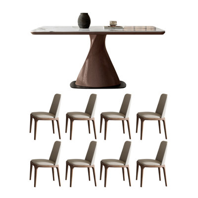 Minimalist household solid wood dining table set