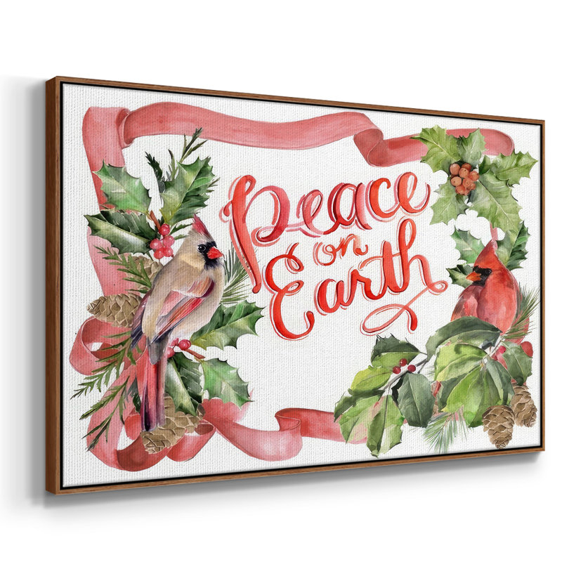 Cardinal Holly Christmas Collection A, H 17 po x l 25 po x P 1,5 po, Cadre noyer