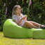 icon Kingston Adult Classic Indoor Outdoor Bean Bag & Square Footstool Pouffe Black-475169666