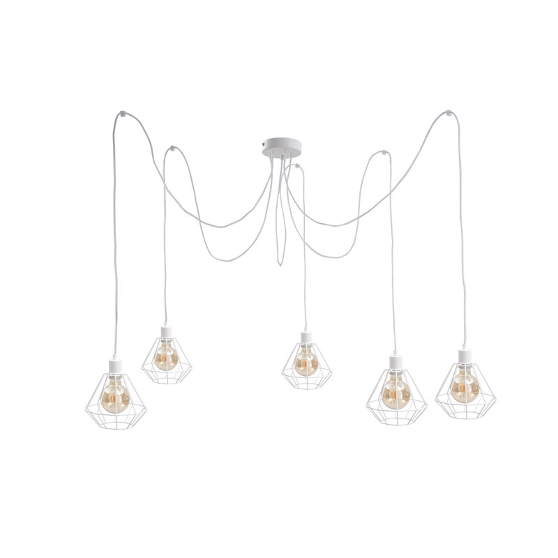 Gertie 5 - Light Geometric Pendant, White