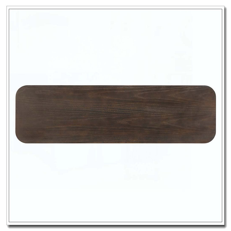 Console rustique avec coins arrondis pour la sécurité, table d'entrée avec 3 tiroirs dissimulés, Espresso