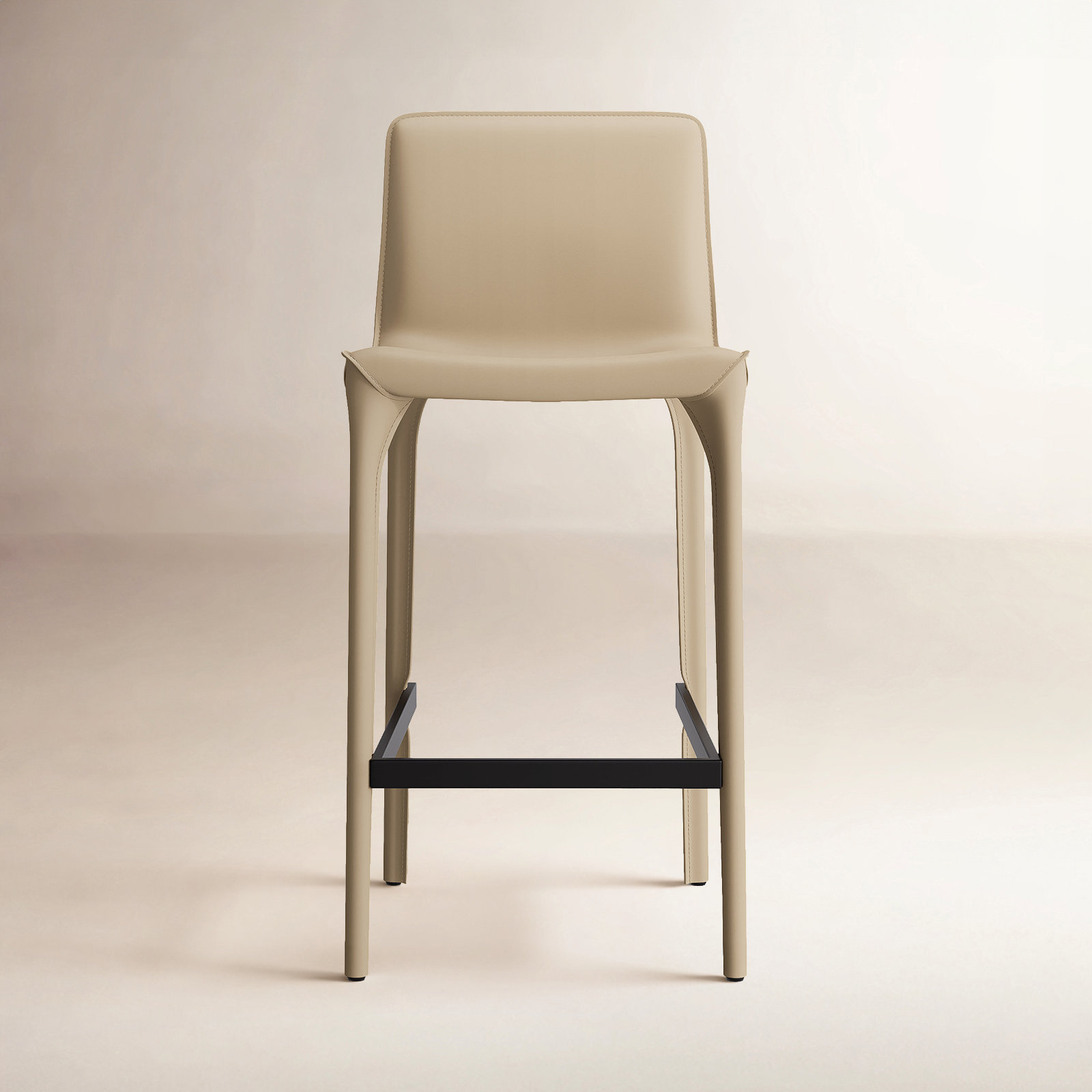 Vannes Vegan Leather Barstool, Khaki, 6