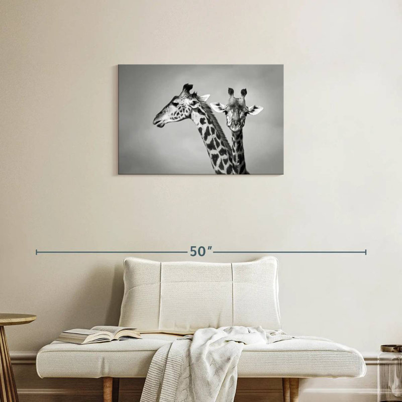 Gros plan sur des girafes de Brampt, H 20 po x l 30 po