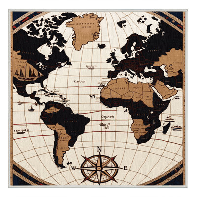  Washable Trading routes Nautical Area Rug