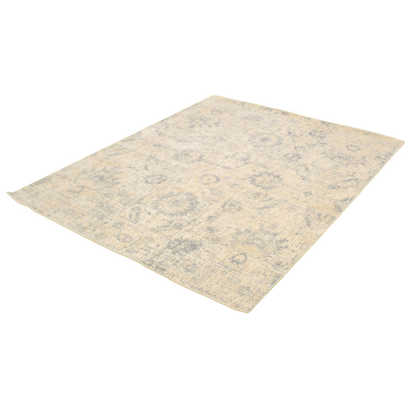 Tapis décoratif en laine Ivoire à la main dhurrie