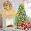 Arbre de Noël illuminé bleu-vert 4 pi avec 150 lumières DEL blanc chaud - 592 pointes en PE + PVC, branches articulées, base en métal robuste-1699625250-1699625258