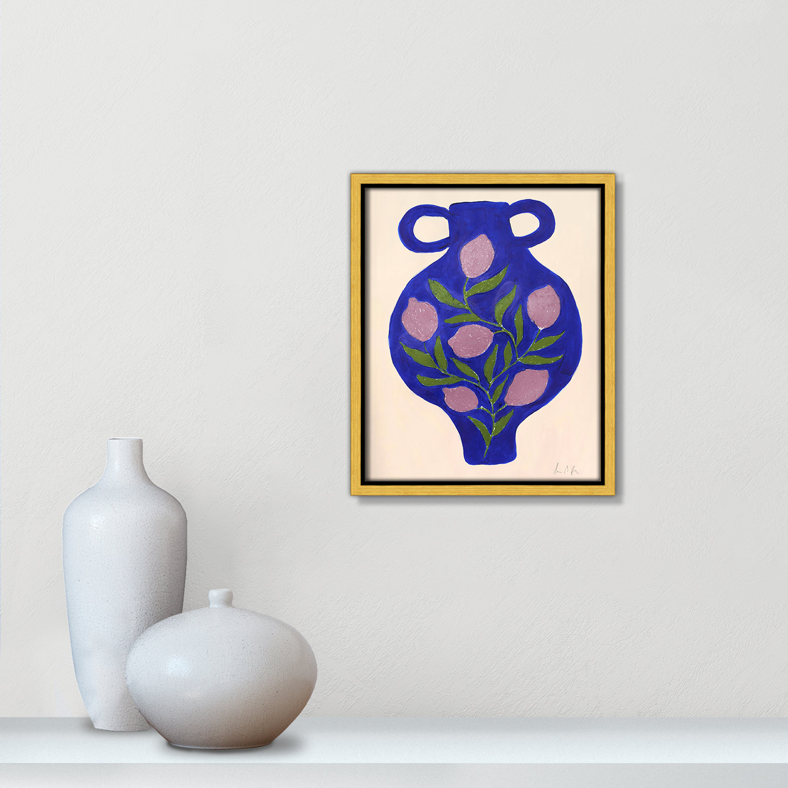 Vase No. 03 Print by Camilla Bergqvist, 11.5" H x 9.5" W, Gold