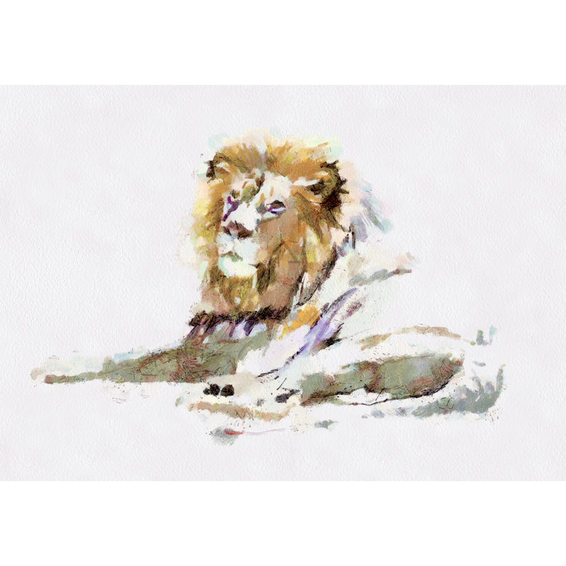 Lion Resting - Wrapped Canvas Art Prints, 81cm H x 122cm W x 3.8cm D