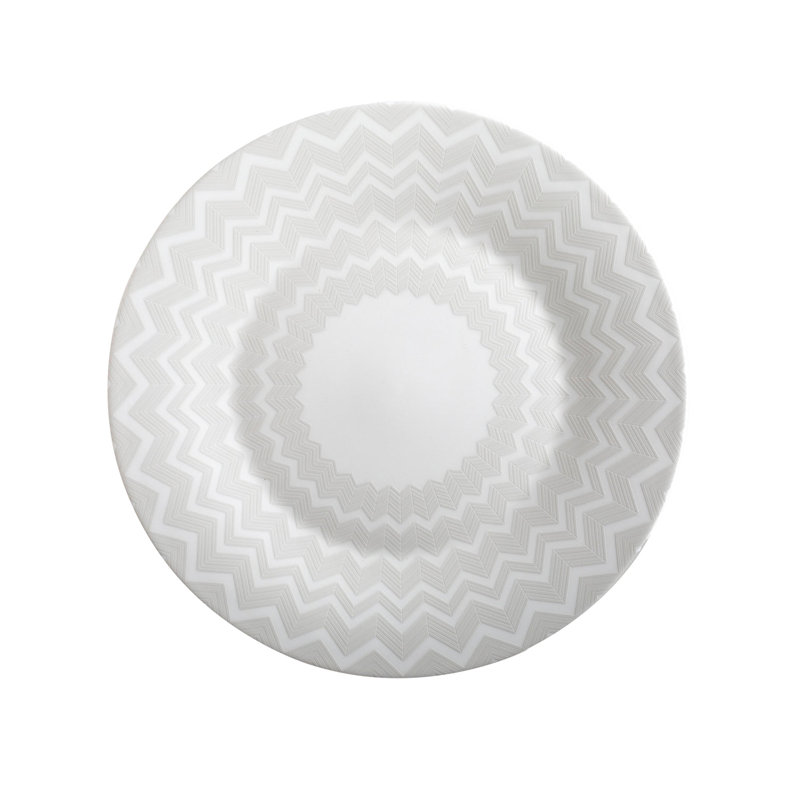 Missoni Charger Plate ZIG ZAG  White diam. 12.5 in
