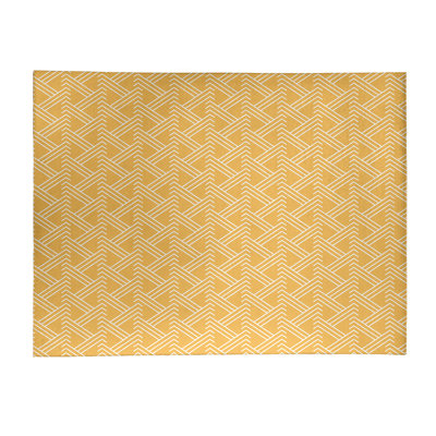 Tapis jaune/blanc zig zag