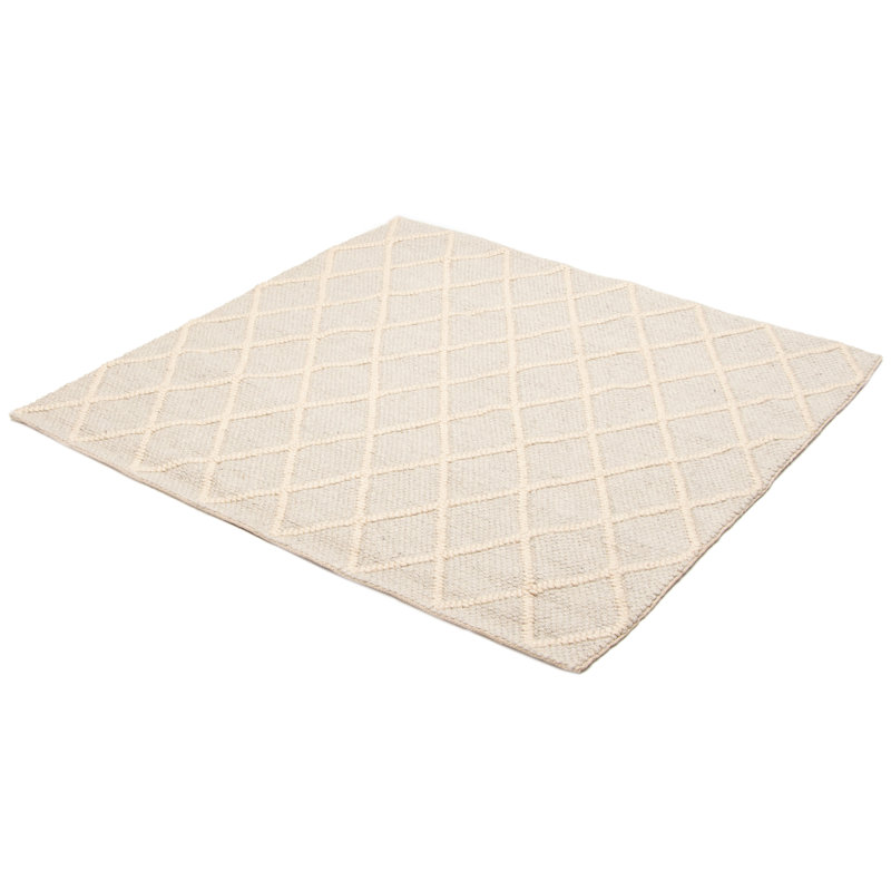 Tapis carré nouvel âge en laine carré 6 pi 0 po x 6 pi Iamandi gris Iamandi