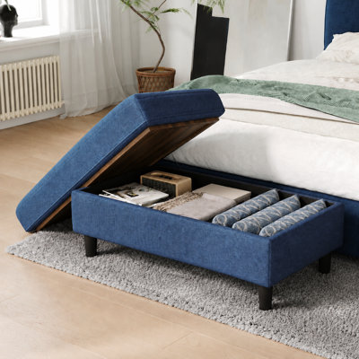 Aniva 46.1'' Oversized Upholstered Storage Ottoman with Removable Tray