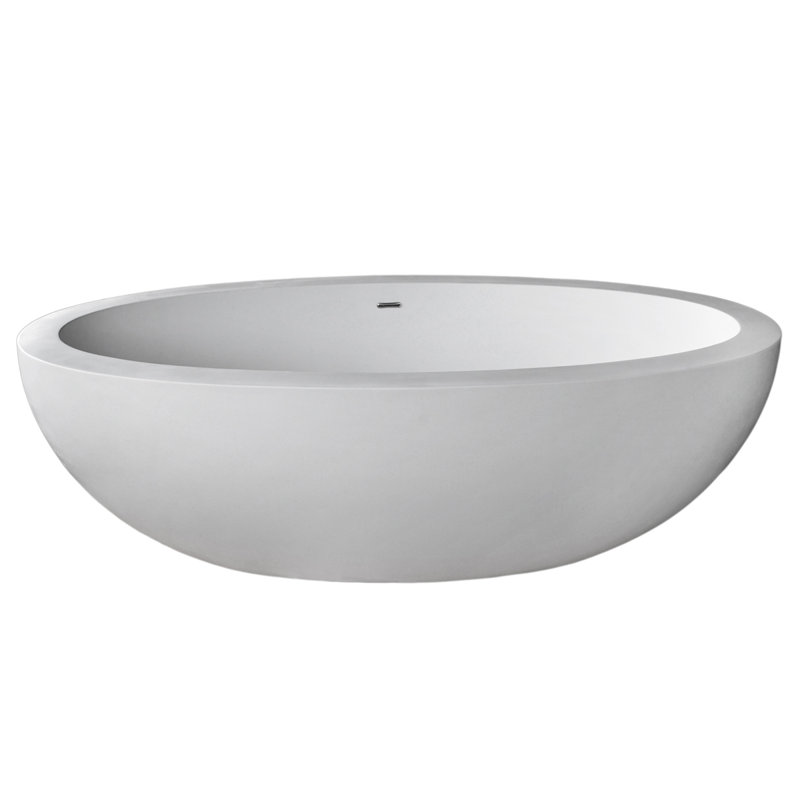 Kekehun 75.5'' x 40.5'' Soaking Solid Surface Bathtub
