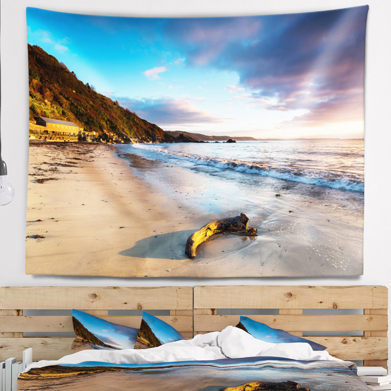 Tapisserie de plage à looe corn beach, H 32 po x l 39 po