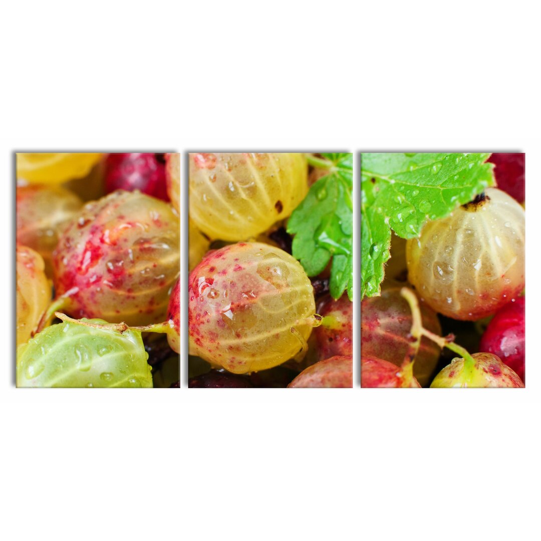 3-tlg. Leinwandbilder-Set Delicious Gooseberries