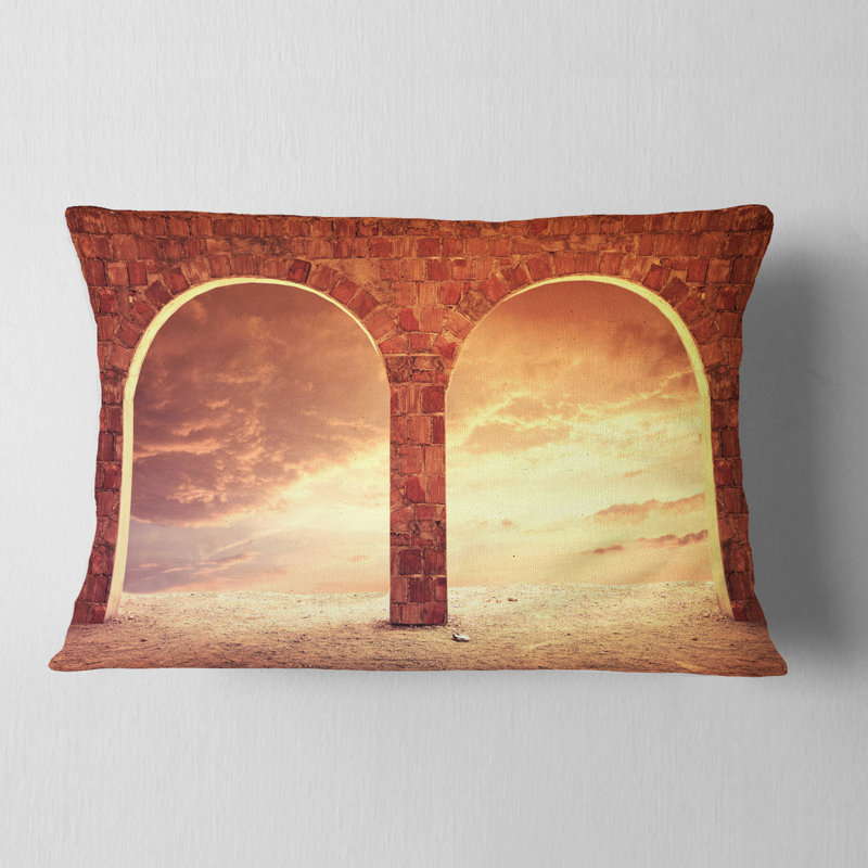 Coussin lombaire imprimé avec deux arches
