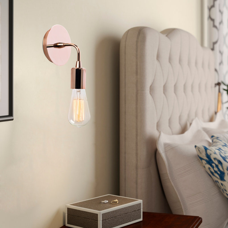 Modern Copper Wall Lamp | Durable Metal Body, E27 Socket (Max 40W) | Stylish Solid Color Design, Glamorous Accent for Home Decor | IP20 Rated for Indoor Use, Perfect for Living Room & Bedroom
