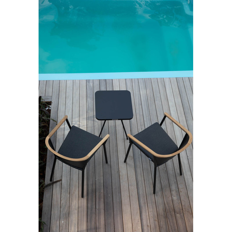 Riad Outdoor Dining Armchair, Anthracite, No Cushion