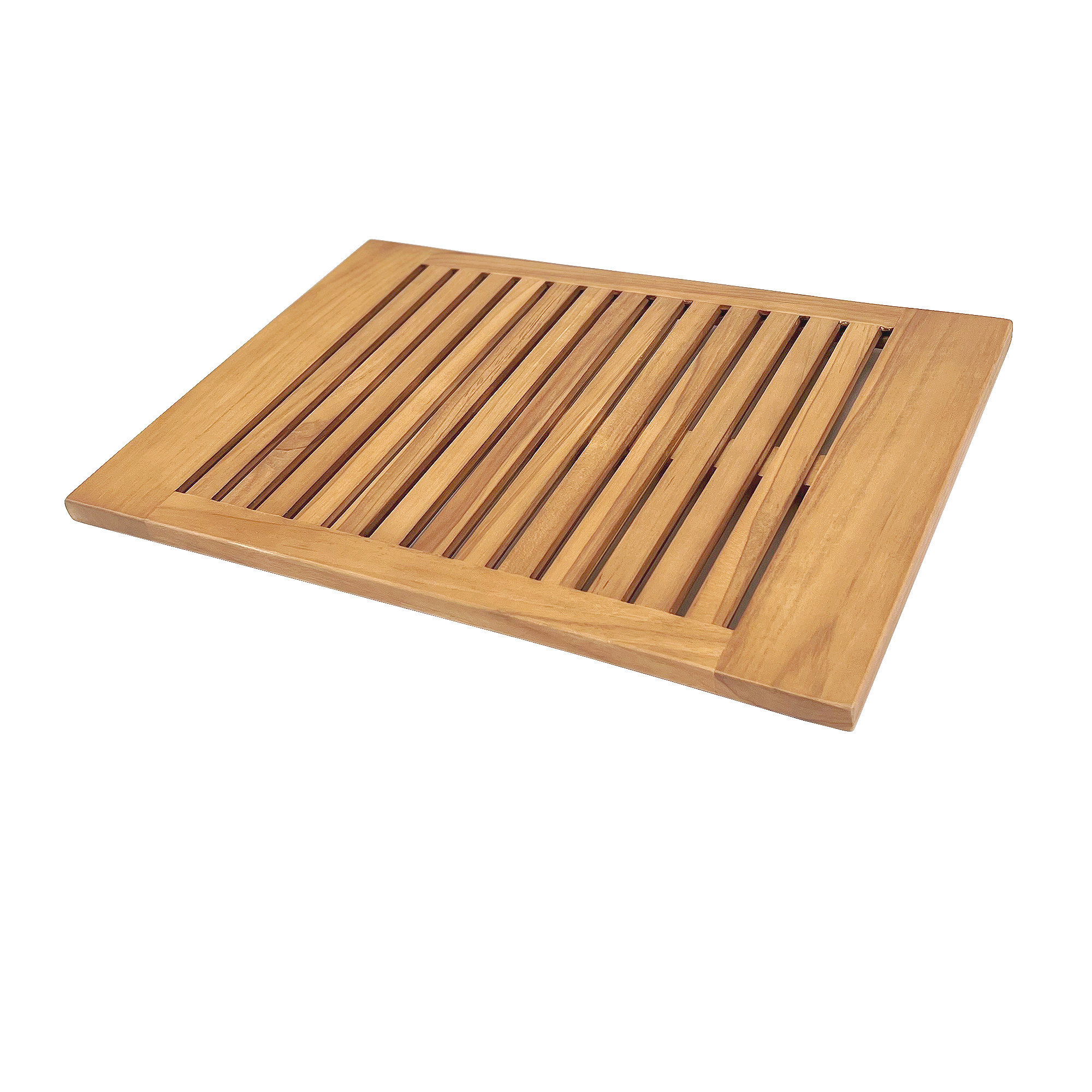 Latitude Run® Teak & Wood Shower Mat with Non-Slip Backing & Reviews ...